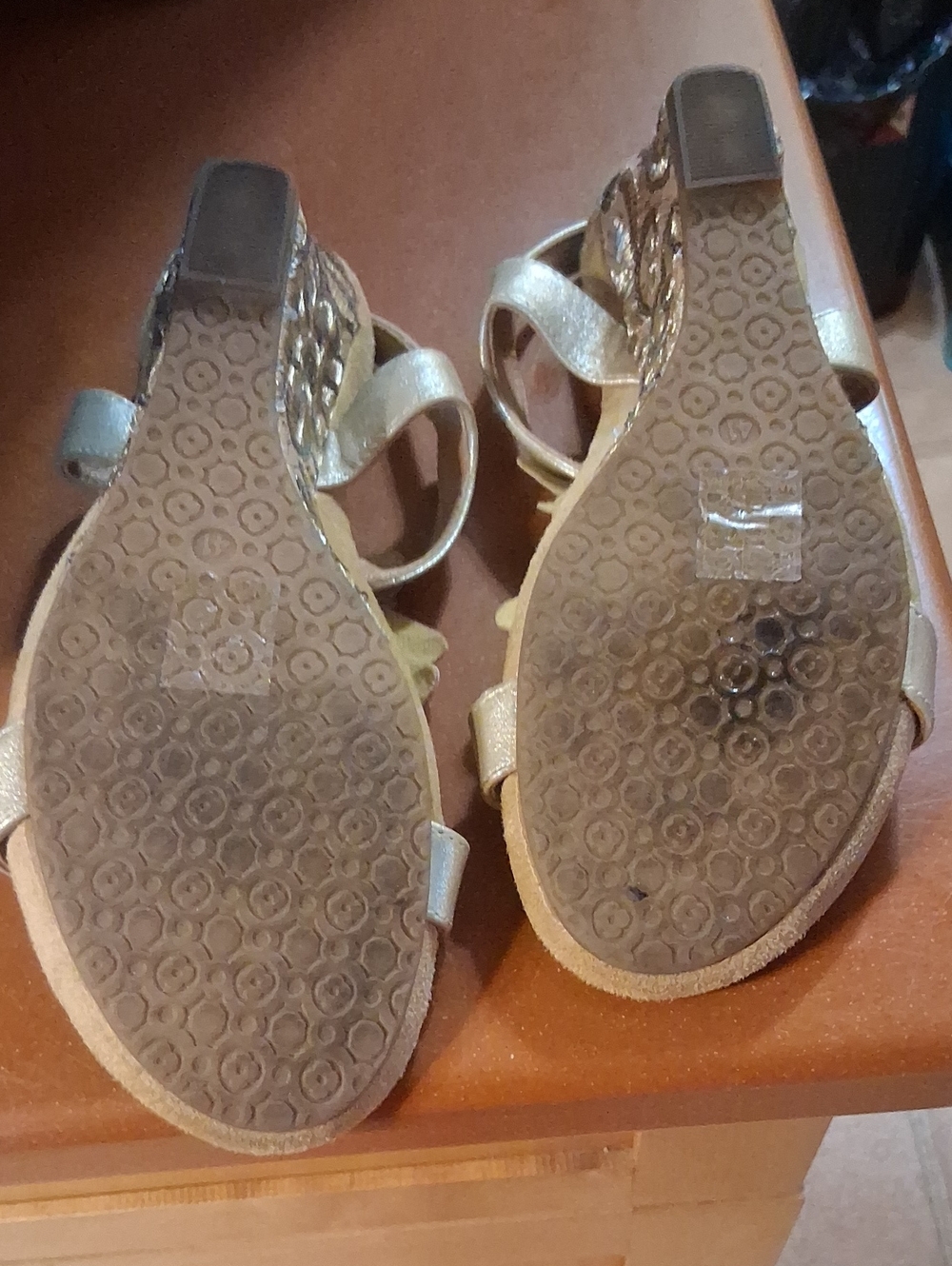 Fun Gold Strappy Sandals - Picture 4 of 7